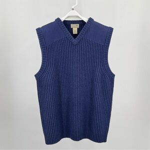 L.L. Bean Men’s 100% Merino Lamb’s Wool Blue Sweater Vest Size XL